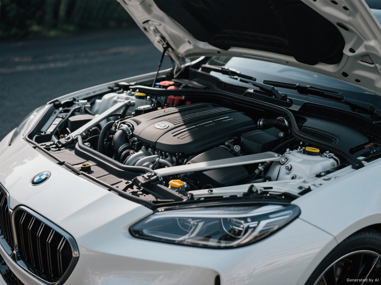 A clean modern engine bay.