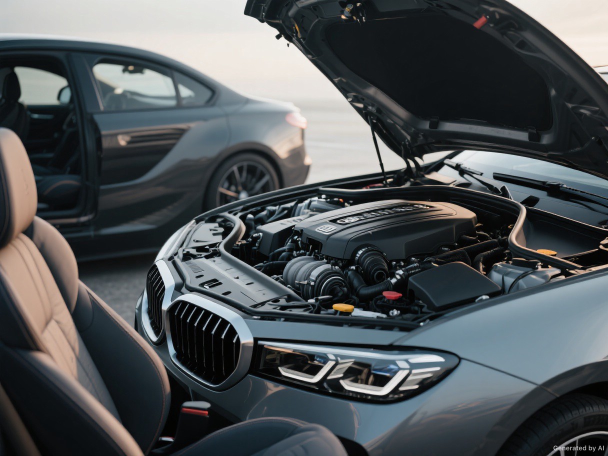 Automotive mechanical and cabin details being inspected.